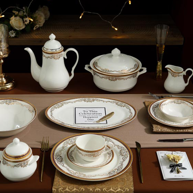 Bone China Dinnerware with Royal Gold ···