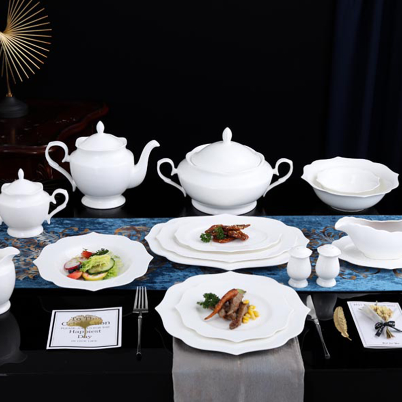 New Bone China Plain White Dinnerware ···