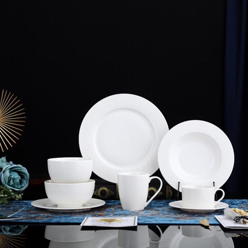 New Bone China In-glaze Plain White Di···