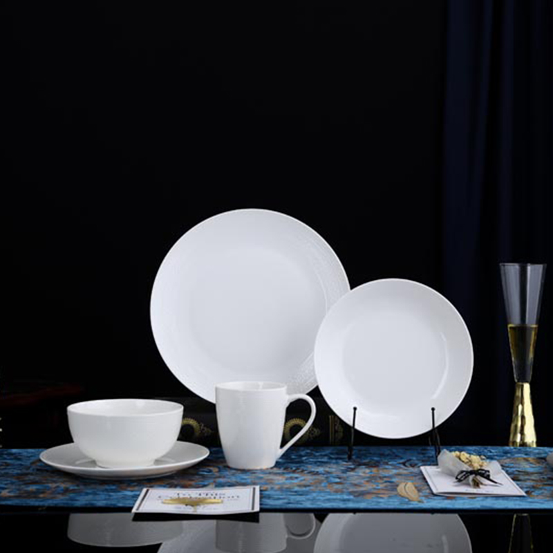 New Bone China In-glaze Plain White Di···
