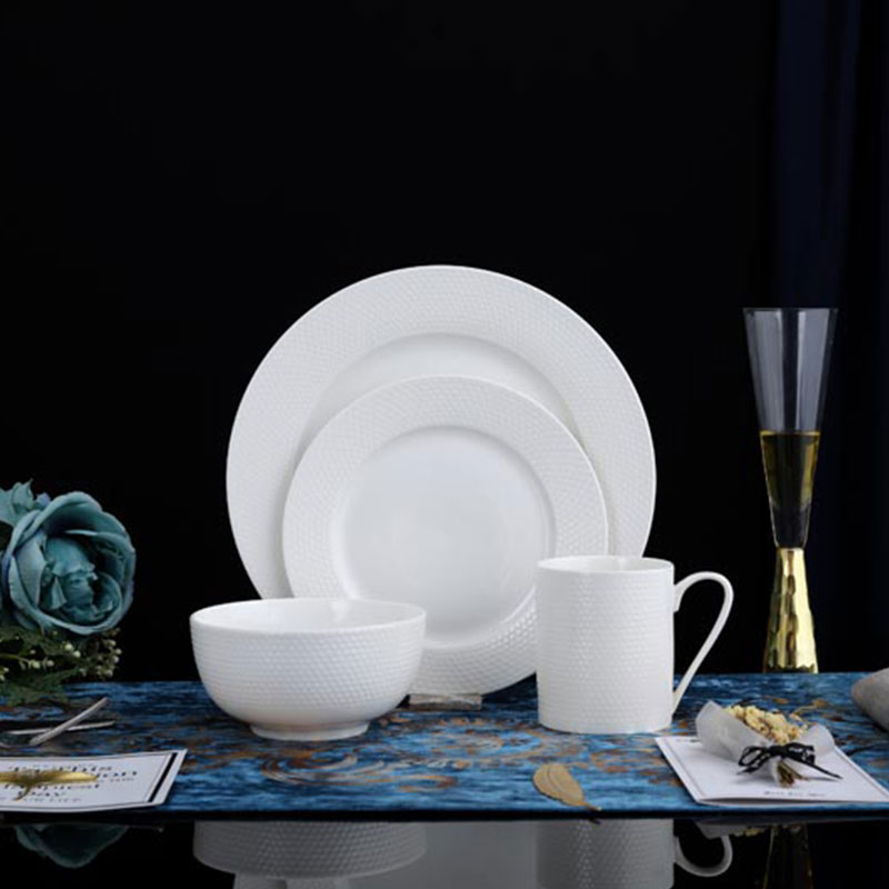 New Bone China In-glaze Plain White Dinnerware Set···